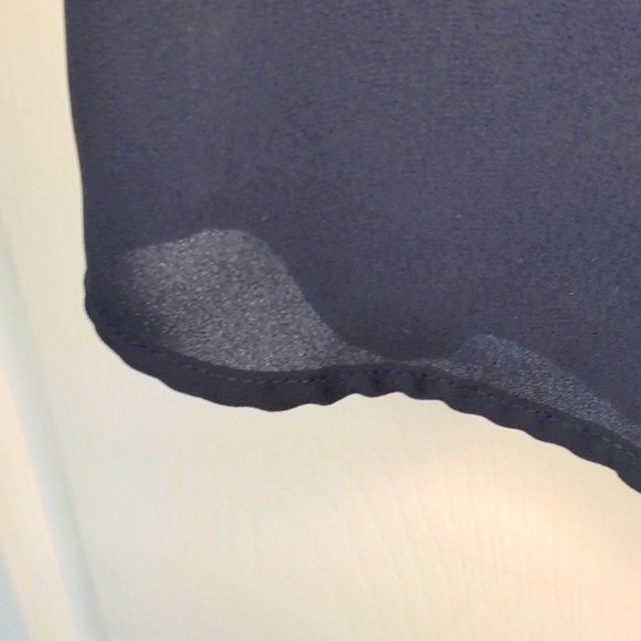 Navy Lightly Sheer Pleat Front Tank Top - Picture 6 of 6